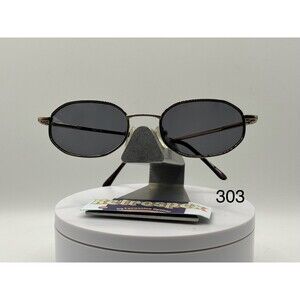 Vintage Eyeglasses NOS Octagon Style Grey Sun Lens Brown Metal Frame Worldwide